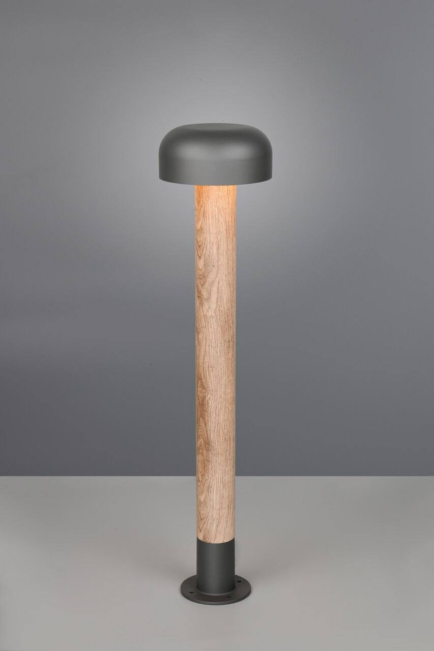 Lampadar de exterior Fraser, TRIO, 19x84.5 cm, 10W, 1x E27, aluminiu, gri/natur - imagine 3